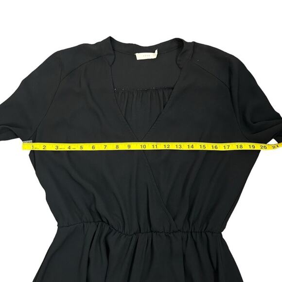 Lush Emma Surplice Skater Dress Womens Size M Black Chiffon Lined Skirt Chic - Picture 9 of 11